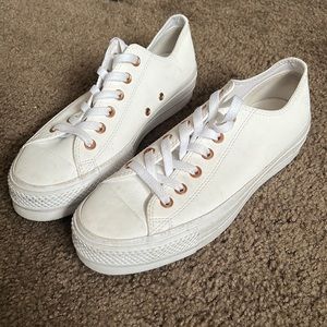 White Platform Converse